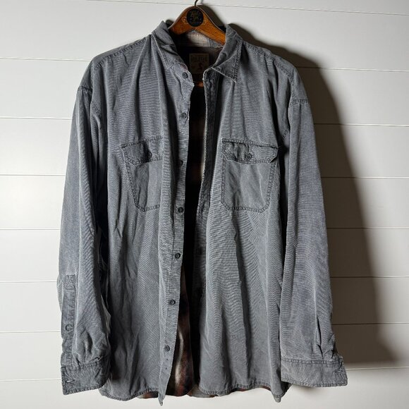 Red Head Brand Men's Flannel Plaid Lined Shirt/Shacket Gray - Picture 1 of 7